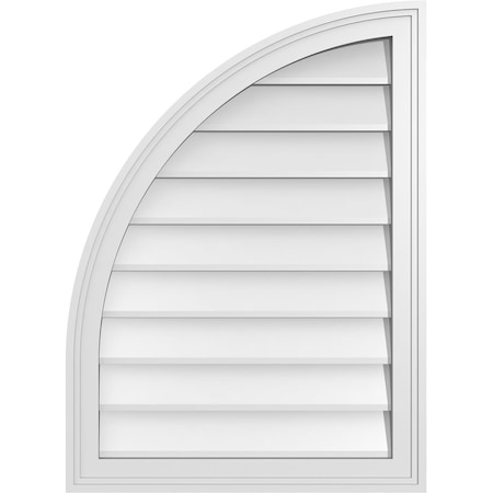 Ekena Millwork Quarter Round Top Left Surface Mount PVC Gable Vent w/ 2"W x 1-1/2"P Brickmould Frame, 22"W x 30"H GVPQL22X3002SN